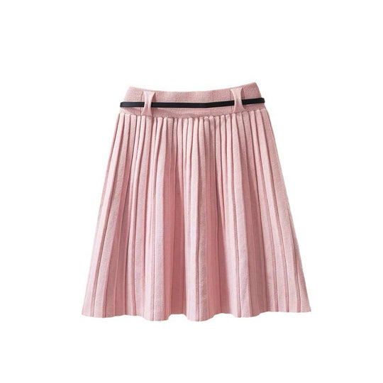 Damen Plissee Midi-Rock mit dekorativem Gummibund Shop Nory