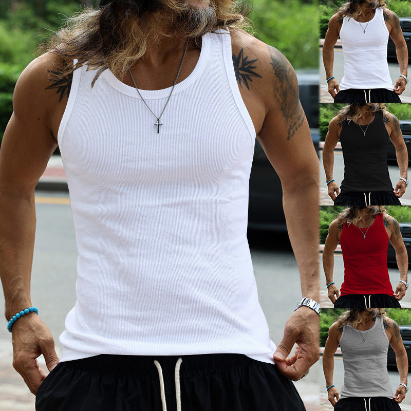 Herren Muskelshirt mit atmungsaktivem Rippenstrick