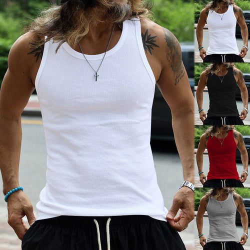 Herren Muskelshirt mit atmungsaktivem Rippenstrick