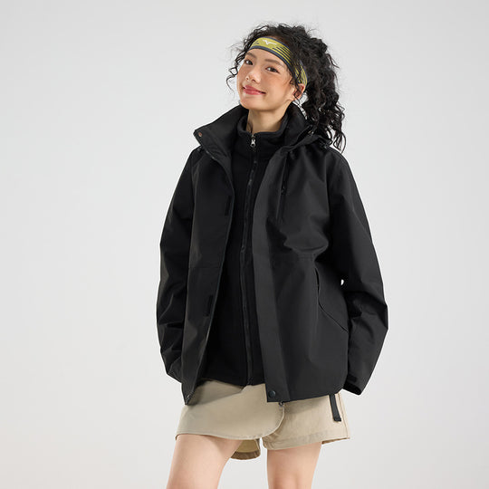 Damen Leichte wasserdichte Parka-Kapuzenjacke mit versiegelten Nähten und Kordelzug Shop Nory