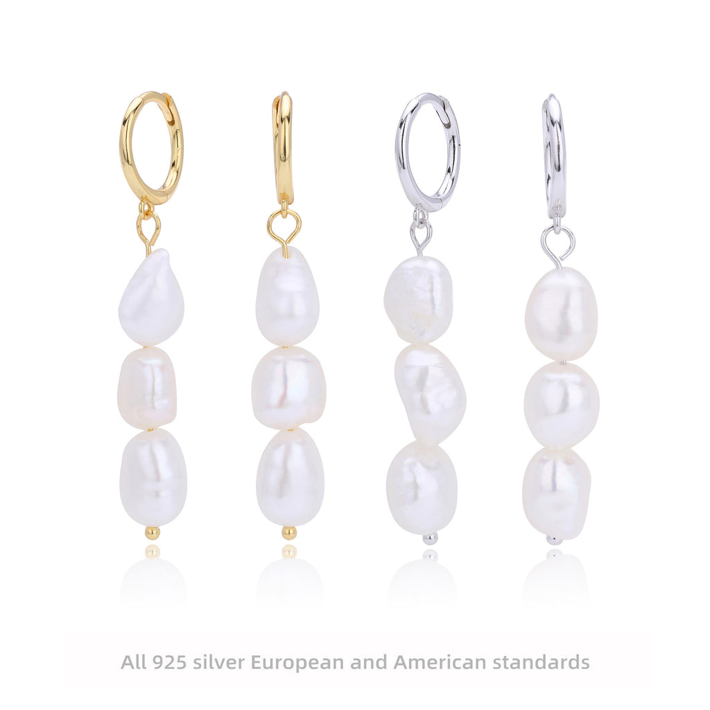 Damen Ohrhänger mit eleganten Perlen aus hochwertigem 925 Sterling Silber Shop Nory