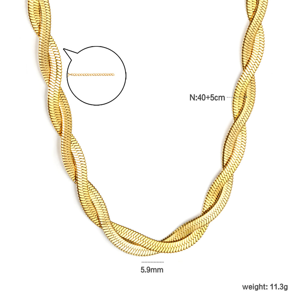 Damen Mehrlagige Edelstahl-Halskette Shop Nory