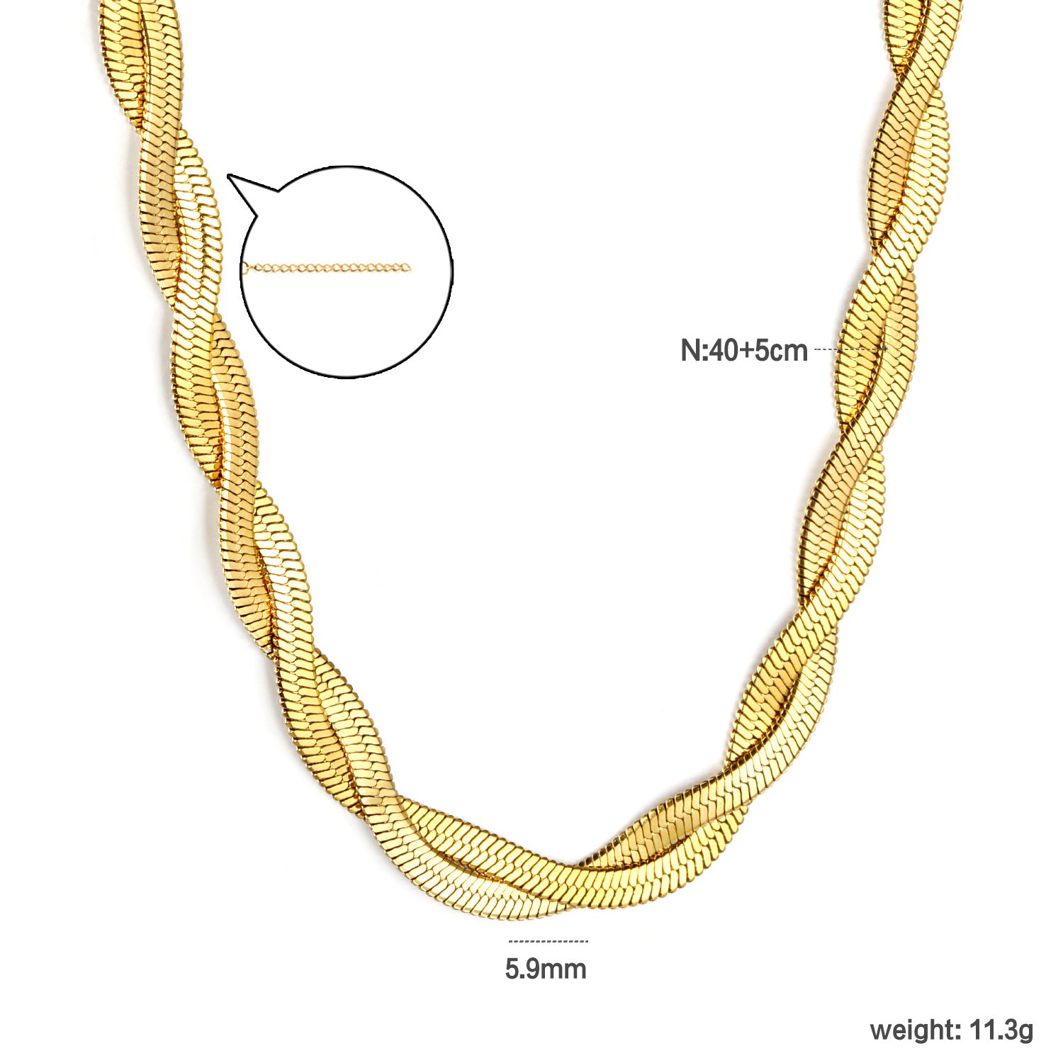 Damen Mehrlagige Edelstahl-Halskette Shop Nory