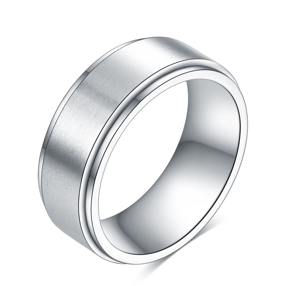 Herren Ring mit elegantem, gebürstetem Finish und polierter Kante Shop Nory