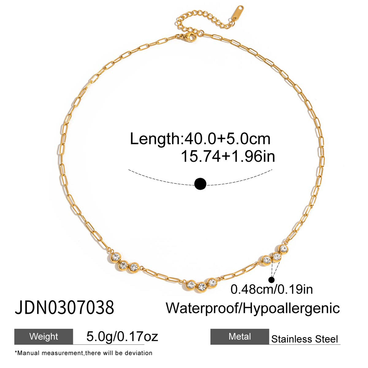 Damen Halskette mit eleganten Zirkonia-Elementen und hypoallergenem Edelstahl Shop Nory