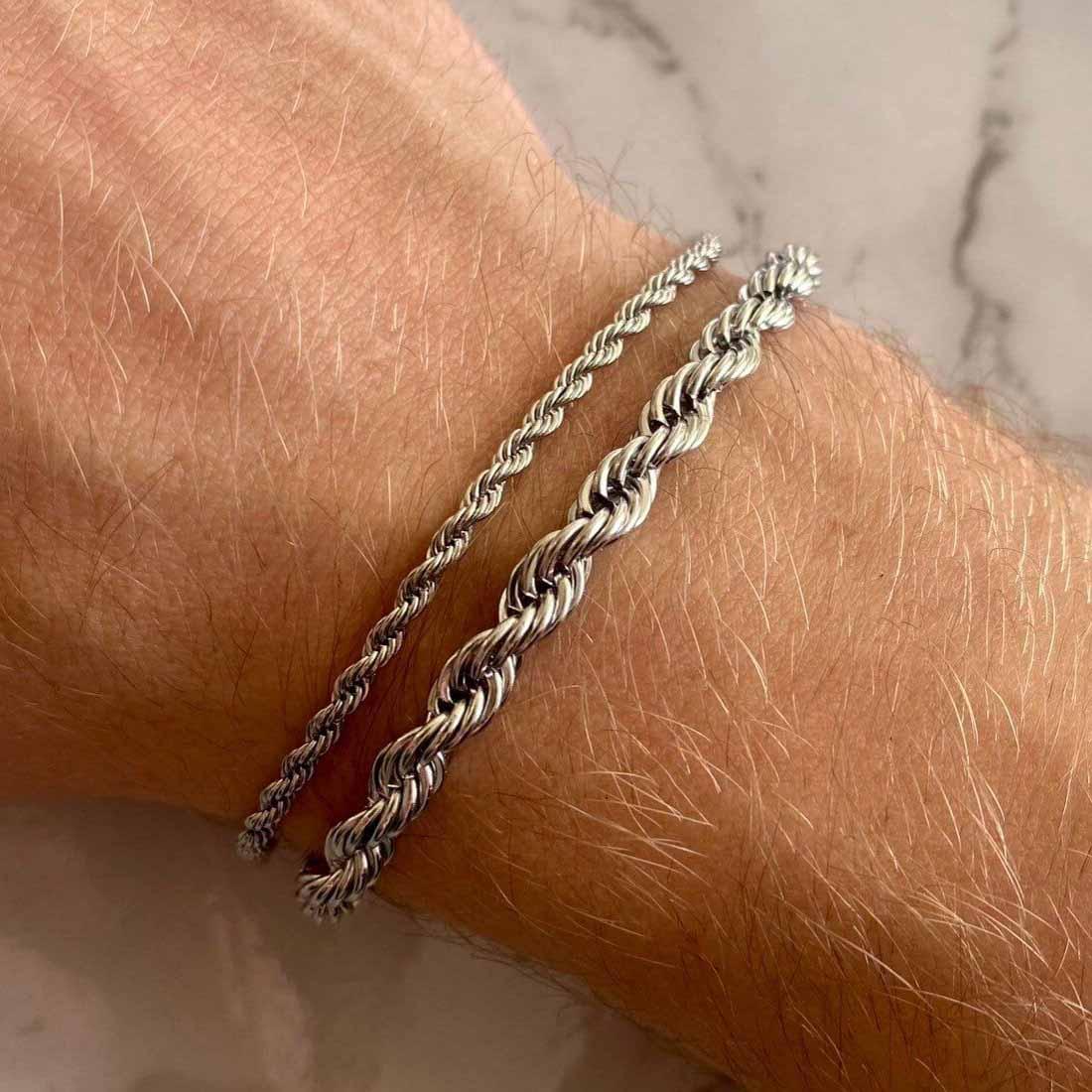 Herren Armband-Set aus elegantem Edelstahl mit gewundenem Design Shop Nory