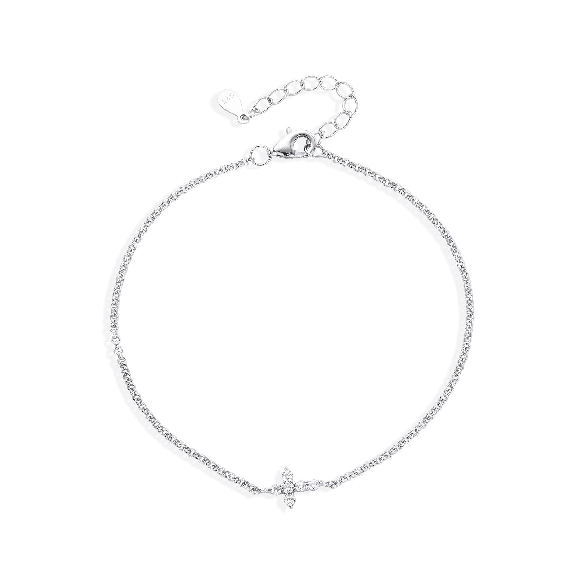 Damen Zarte Armbanduhr aus 925 Sterling Silber mit Funken von Zirkon Shop Nory