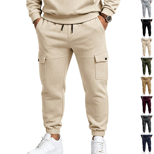 Herren Cargo-Jogginghose mit seitlichen Klappentaschen, Kordelzug und Elastischen Bündchen Shop Nory