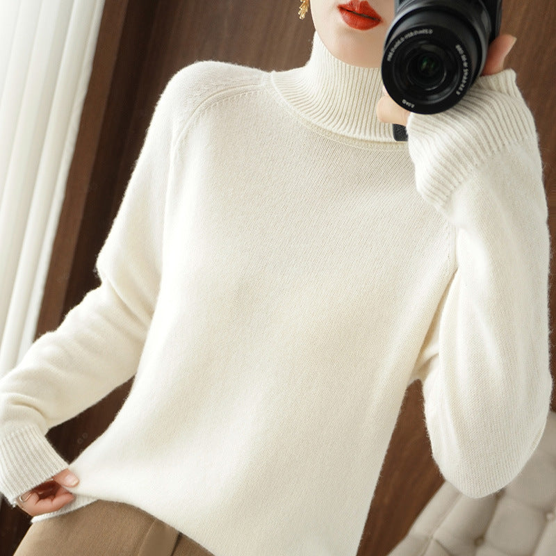 Damen Rollkragenpullover aus weichem Wollmix mit verlängerten Bündchen Shop Nory