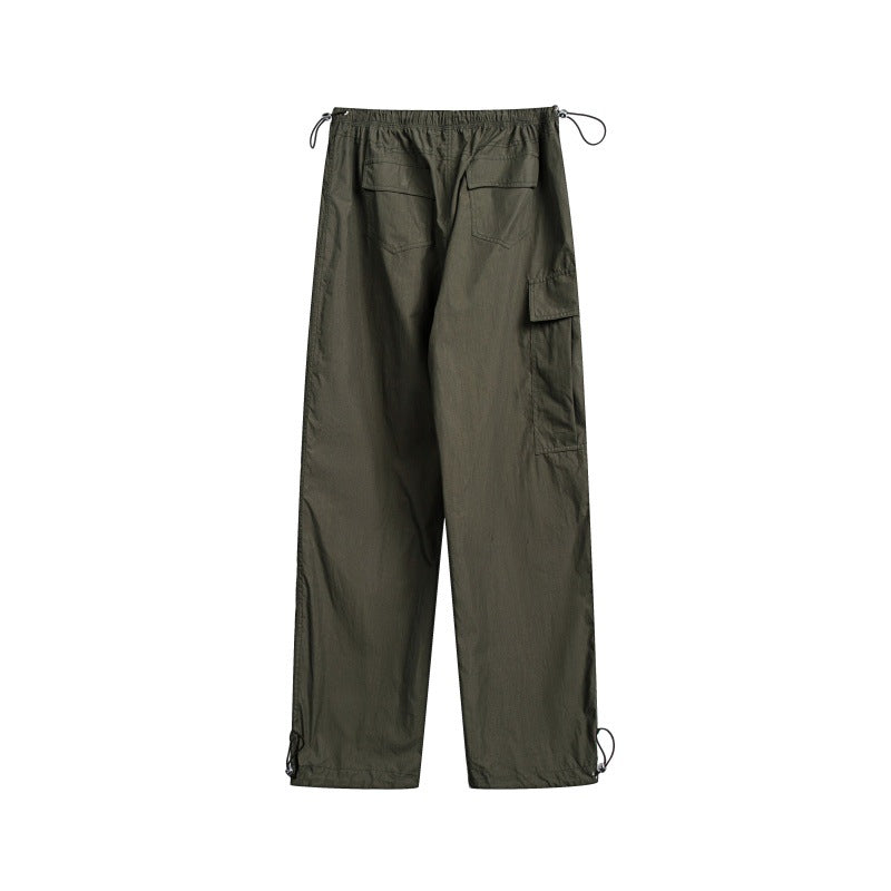 Damen High‑Waist weite Nylon‑Cargo‑Hose mit Tunnelzugbund und Multifunktions‑Taschen Shop Nory