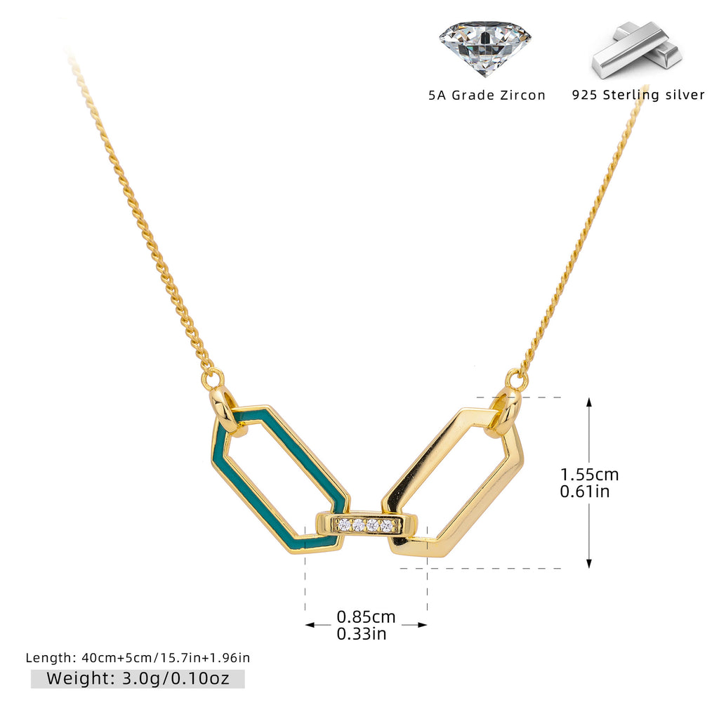 Damen Designer-Halskette aus 925 Sterling Silber mit funkelndem Zirkon Shop Nory