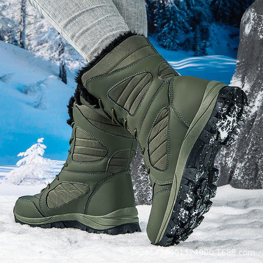 Damen Warm gefütterte Winterstiefel mit rutschfester Gummisohle