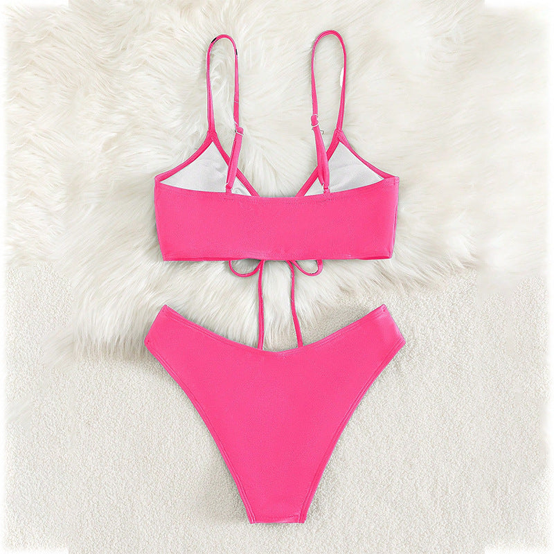 Damen Triangel-Bikini mit raffiniertem Schnür-Detail Shopnory