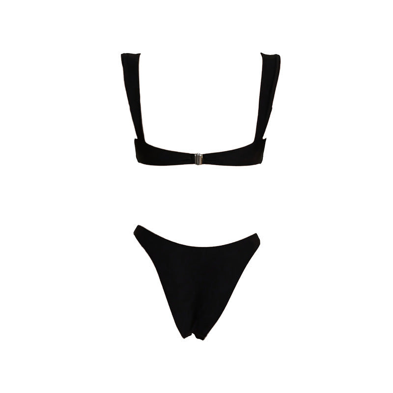 Damen Bikini mit eleganten Ringen und hohem Beinausschnitt Shopnory