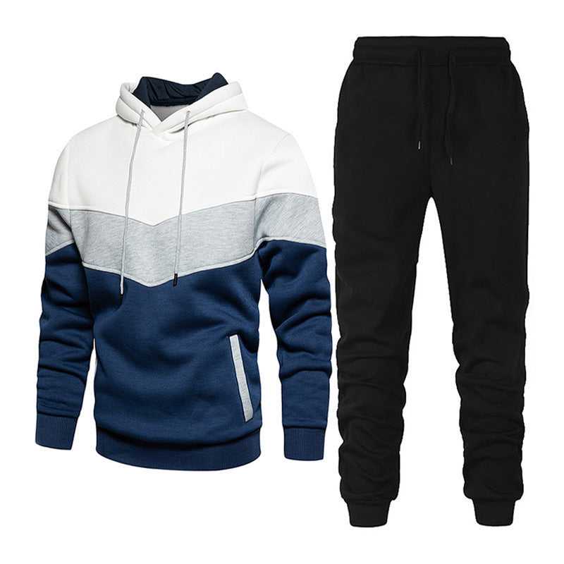 Herren nan athleisure-Set mit Chevron-Kapuze, fleecegefüttertem Pullover und schmal zulaufender Jogginghose Shop Nory