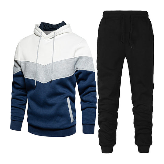 Herren nan athleisure-Set mit Chevron-Kapuze, fleecegefüttertem Pullover und schmal zulaufender Jogginghose Shop Nory