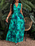 Damen Maxi-Kleid mit elegantem V-Ausschnitt Shopnory