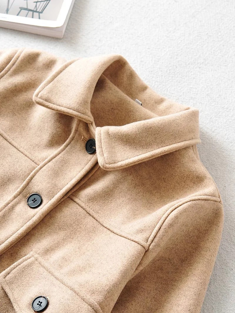 Damen Kurze Wollmix-Übergangsjacke mit aufgesetzten Pattentaschen Shop Nory