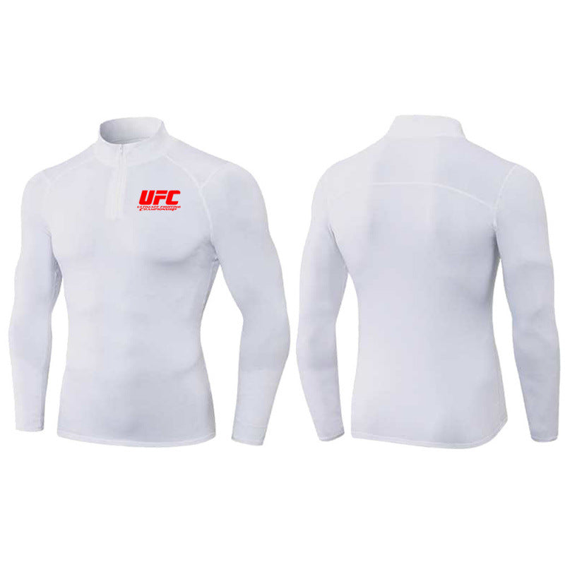Herren eng anliegendes Kompressionsshirt mit kurzem Reißverschluss und langen Ärmeln Shop Nory