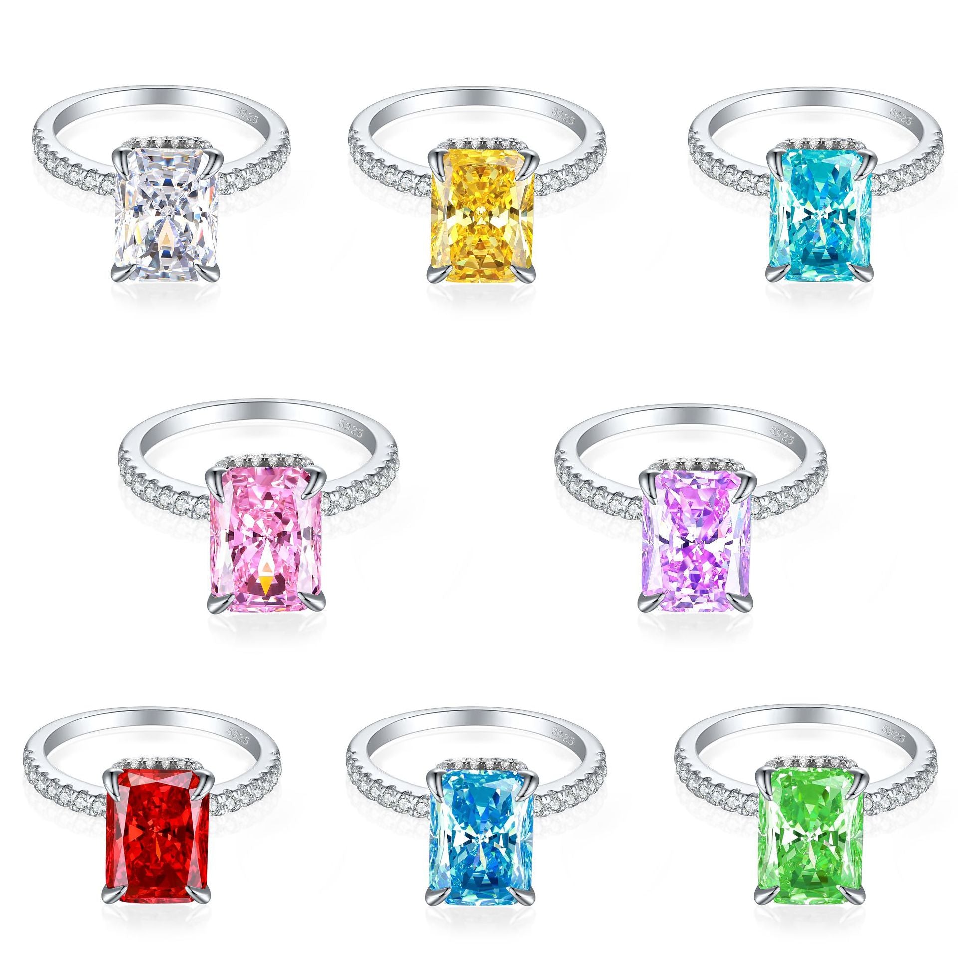 Damen eleganter Ring mit tropfenförmigem Aquamarin und funkelndem Zirkonia-Besatz Shop Nory