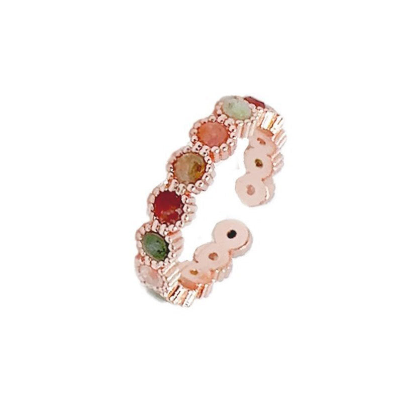 Damen Zierlicher Ring mit bunten Edelstein-Akzenten Shop Nory