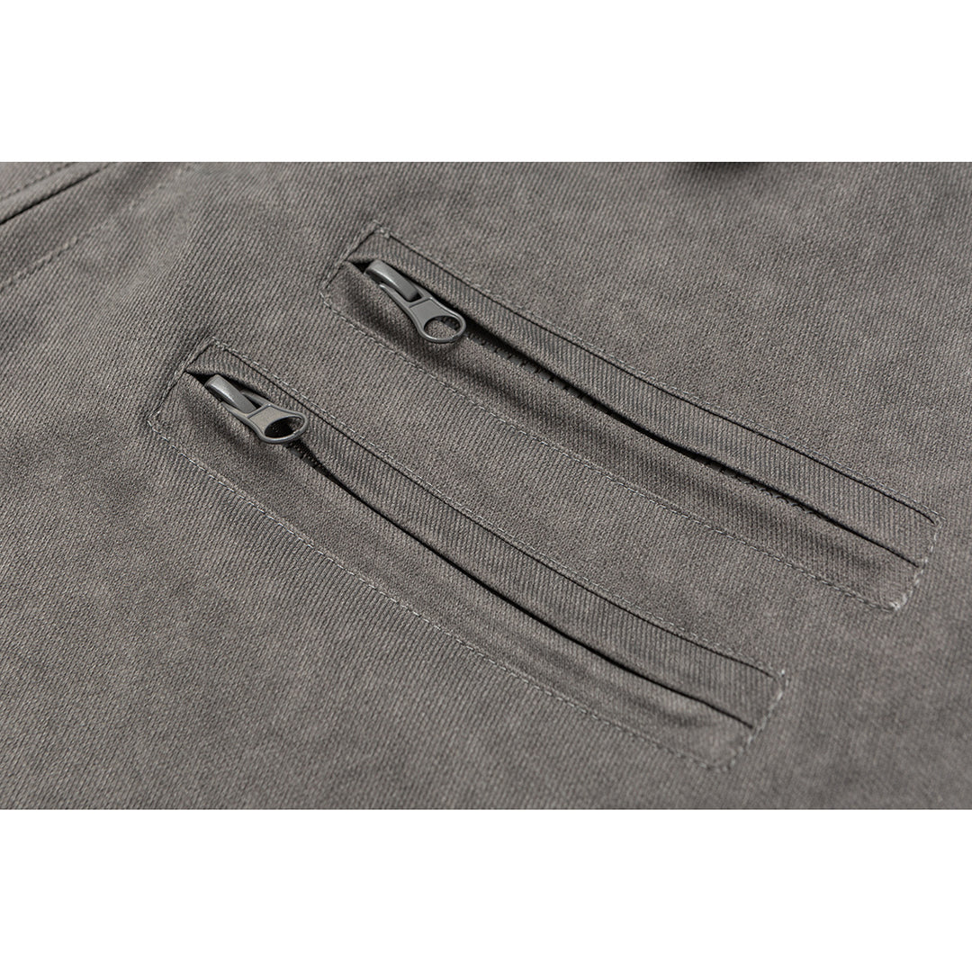 Herren Boxy-Canvas-Blousonjacke im Utility-Look mit Cordkragen und Zip-Brusttaschen Shop Nory