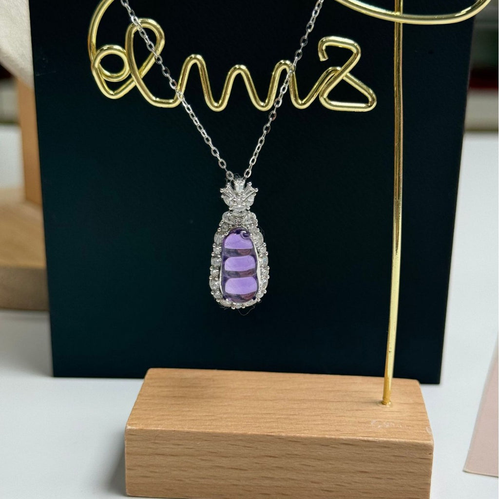 Damen Halskette mit eleganten tropfenförmigen Anhänger und funkelnden Zirkonia Shop Nory