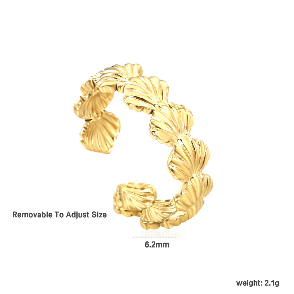 Damen einstellbarer Ring mit kunstvollem Blumenmuster Shop Nory