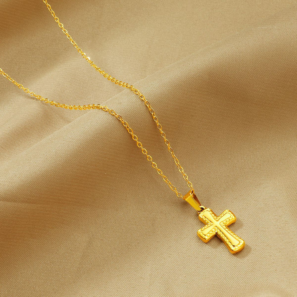 Damen Luxuriöse Gold Kreuz Anhänger Halskette Shop Nory