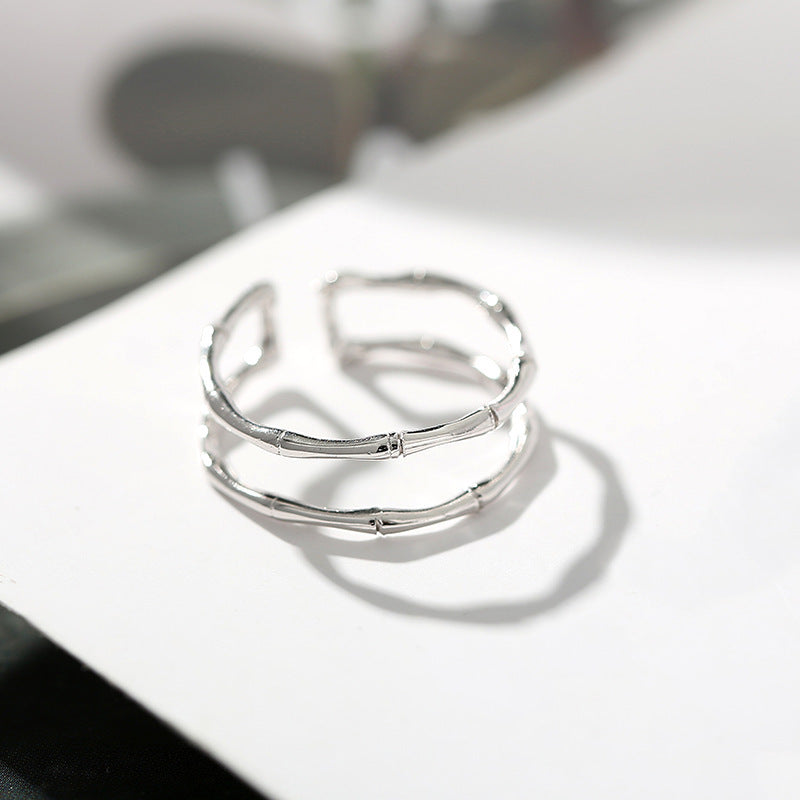 Damen Offener Ring mit ansprechendem Bambusdesign Shop Nory