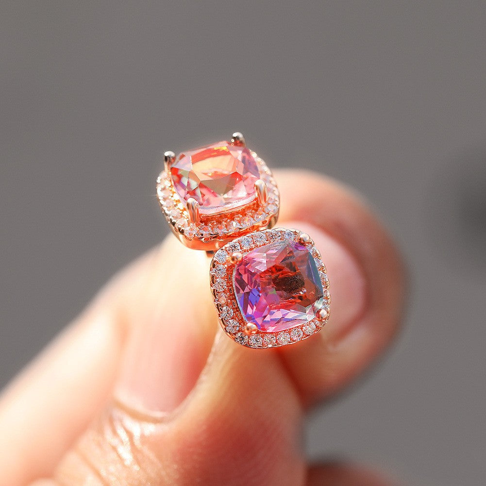 Damen Ring mit funkelnden pinken Kristallen und Zirkonia Shop Nory