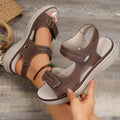 Damen Komfortable Riemensandalen mit verstellbarem Klettverschluss und ergonomischer Sohle