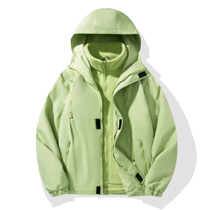 Herren Zweiteilige Hybrid-Kapuzenjacke mit integrierter Fleece-Innenlage und verdeckten Reißverschlüssen Shop Nory
