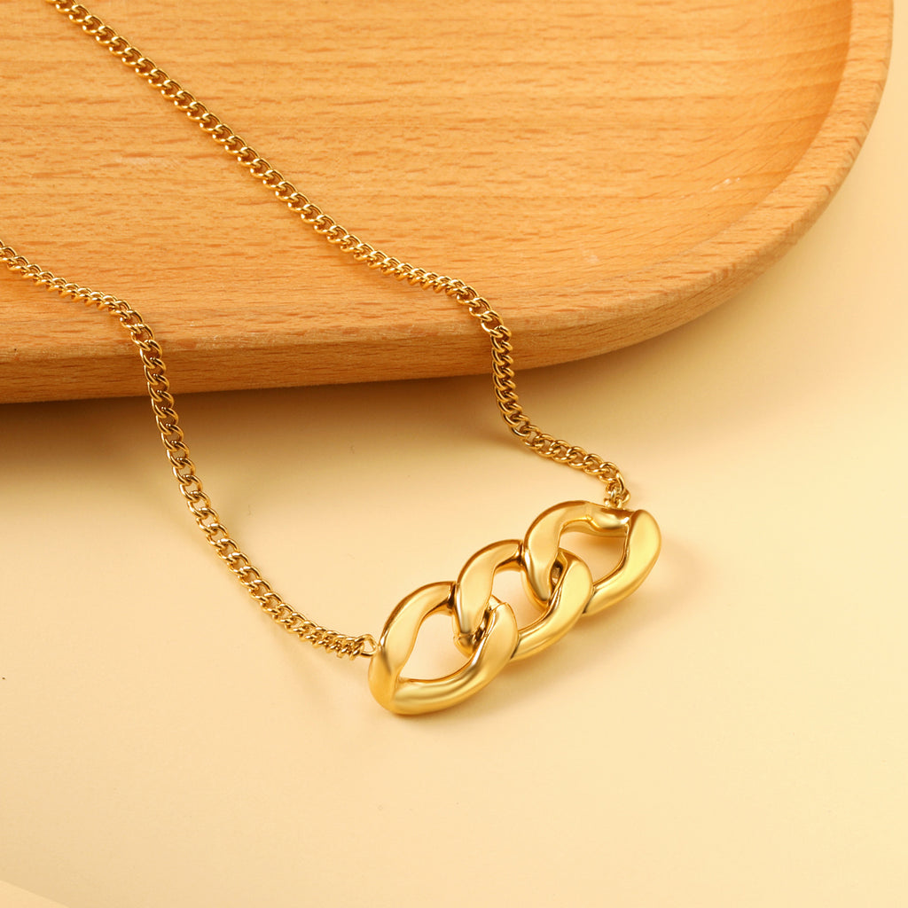 Damen Edelstahl Halskette mit modernem Gliederdesign Shop Nory