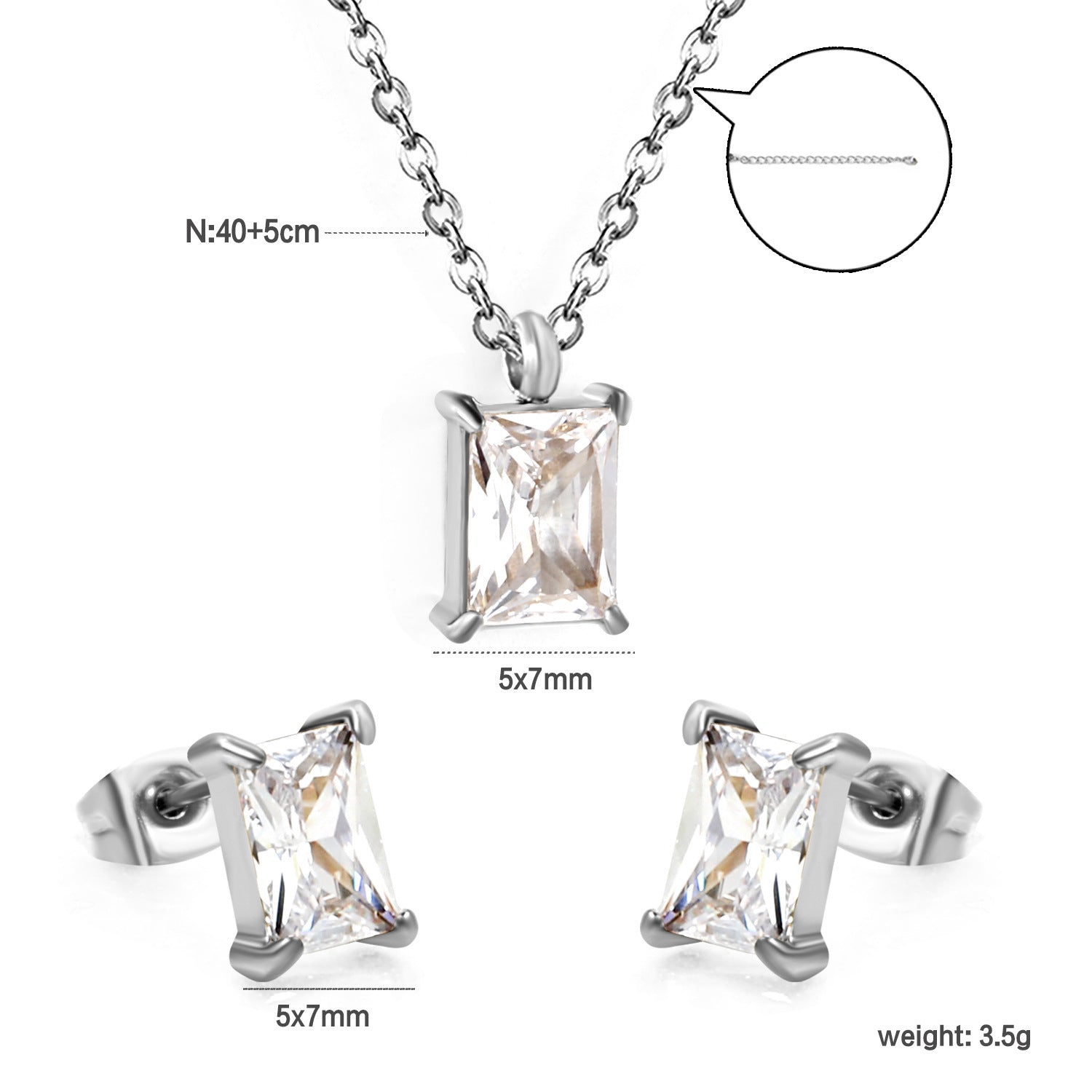 Damen Schmuckset mit elegantem Kristallanhänger und funkelnden Ohrsteckern Shop Nory