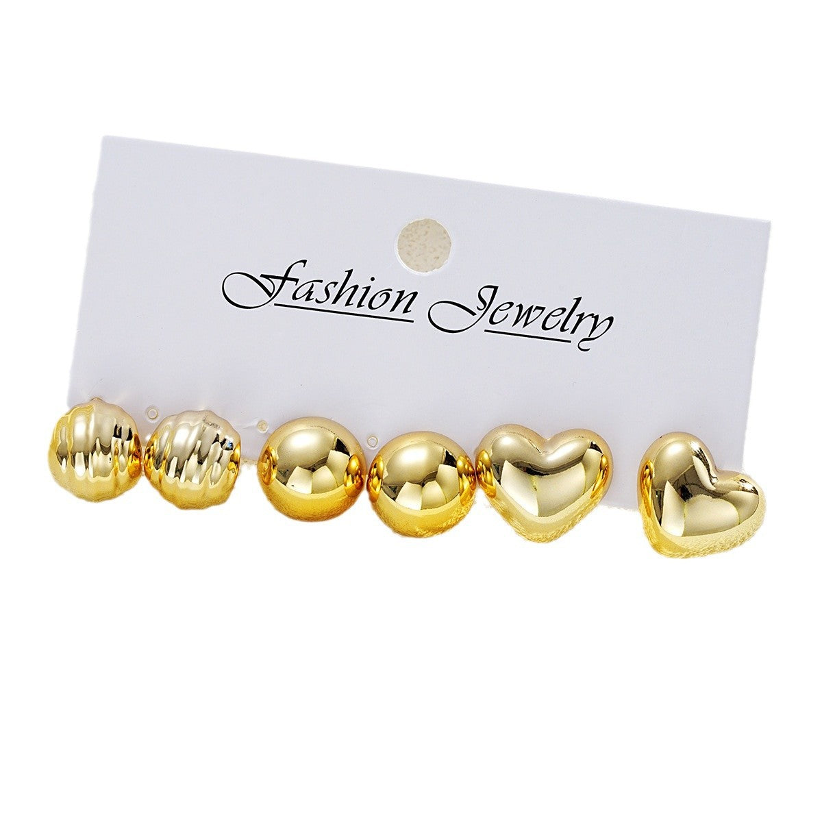Damen Ohrstecker im modernen Herzdesign und glänzenden Oberflächen Shop Nory