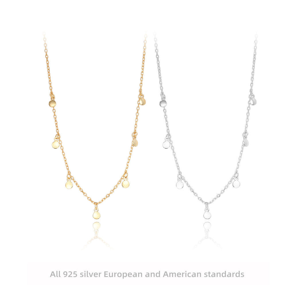 Damen Halskette mit zarten, hängenden Anhängern aus hochwertigem 925 Sterling Silber Shop Nory