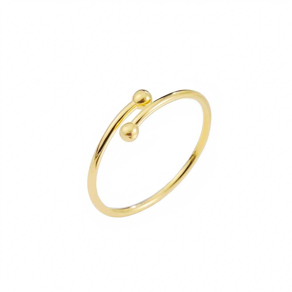 Damen Offener Minimalistischer Ring mit Kugeldetails Shop Nory