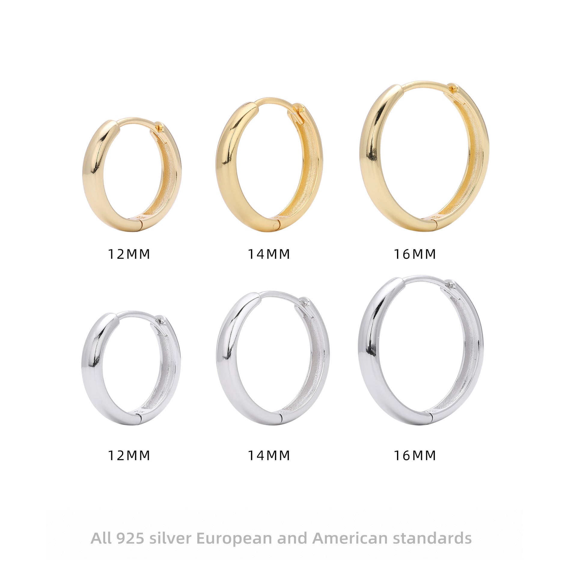 Damen Creolen mit poliertem Design aus hochwertigem 925 Sterling Silber Shop Nory