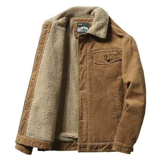 Herren Cordjacke mit Sherpa-Innenfutter und Hemdkragen Shop Nory