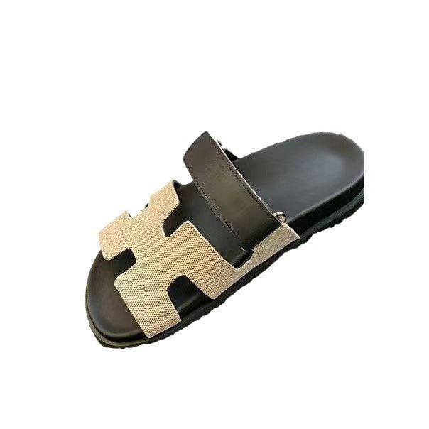 Damen Bequeme Zehentrenner-Sandalen mit breiten Riemen und rutschfester Sohle Shopnory