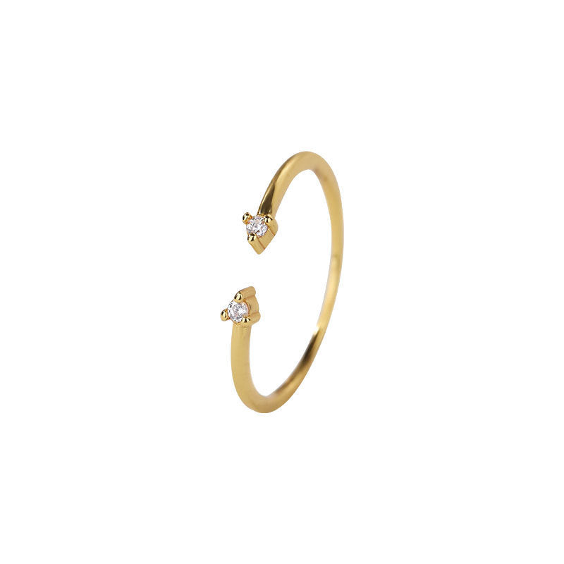 Damen zierlicher Goldring mit funkelndem Zirkonia Shop Nory