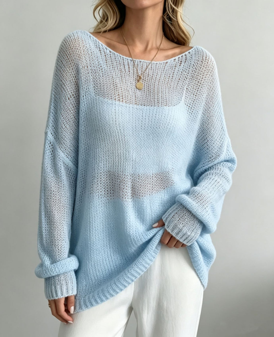 Damen Oversize Strickpullover mit transparentem Mohair‑Effekt Shop Nory