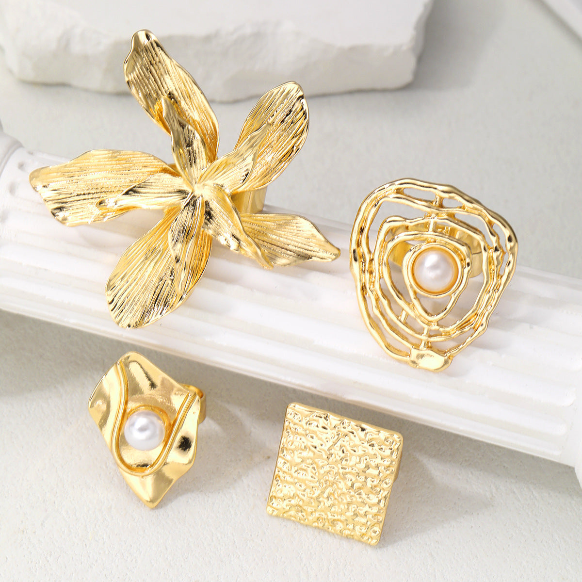 Damen elegantes und künstlerisches Ring-Set Shop Nory
