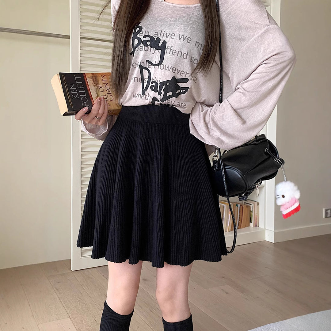 Damen Plissierter Rock mit hohem Bund Shop Nory