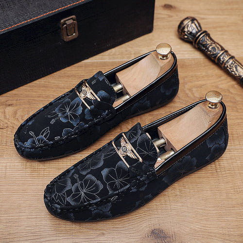 Herren Elegante Mokassins mit floralen Akzenten