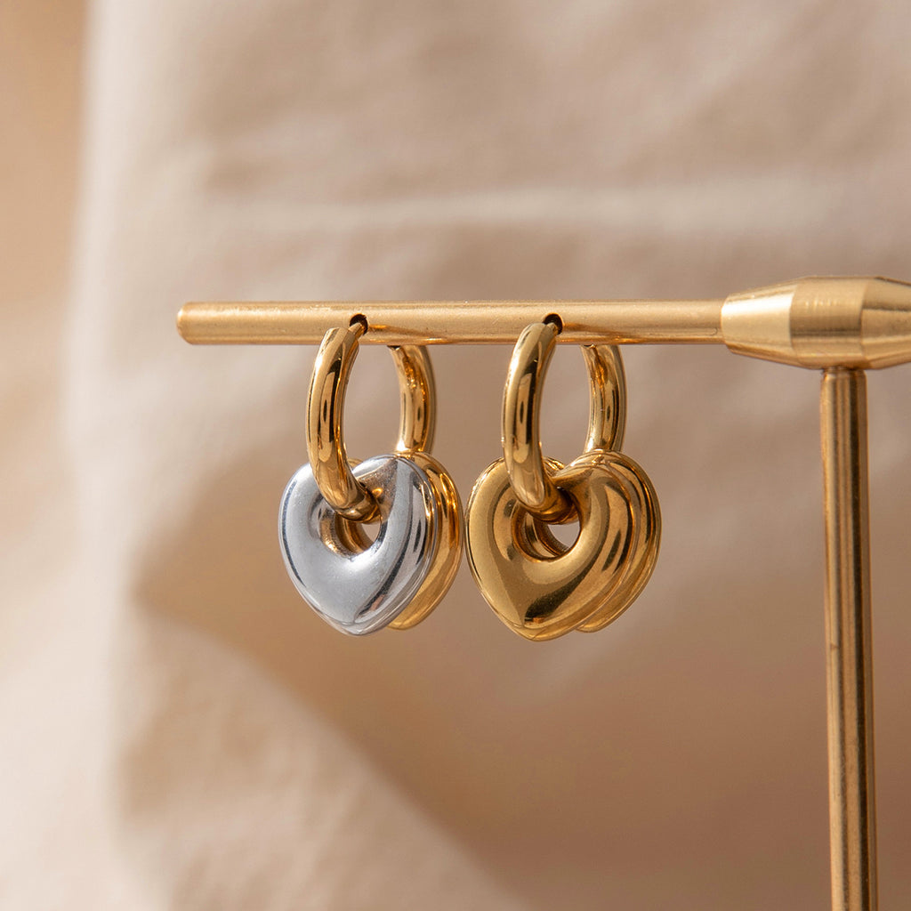 Damen Ohrhänger im eleganten Herzdesign aus hypoallergenem Edelstahl Shop Nory