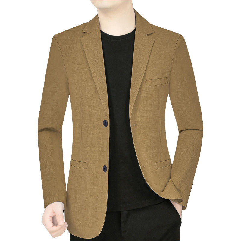 Herren Leichter Leinenblazer Slim-Fit Zweiknopf-Sakko atmungsaktiv Shop Nory