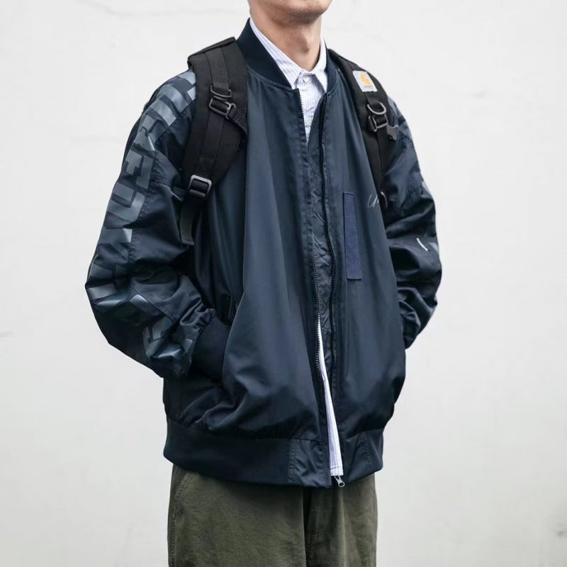 Unisex Leichte Oversize-Bomberjacke aus Nylon mit reflektierenden Ärmeln und Rippbündchen Shop Nory