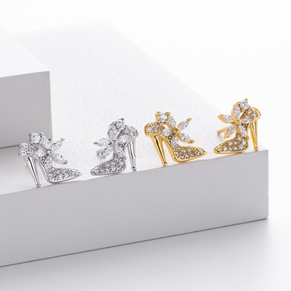 Damen Ohrringe in Pumps-Design mit funkelnden Zirkonia Shop Nory